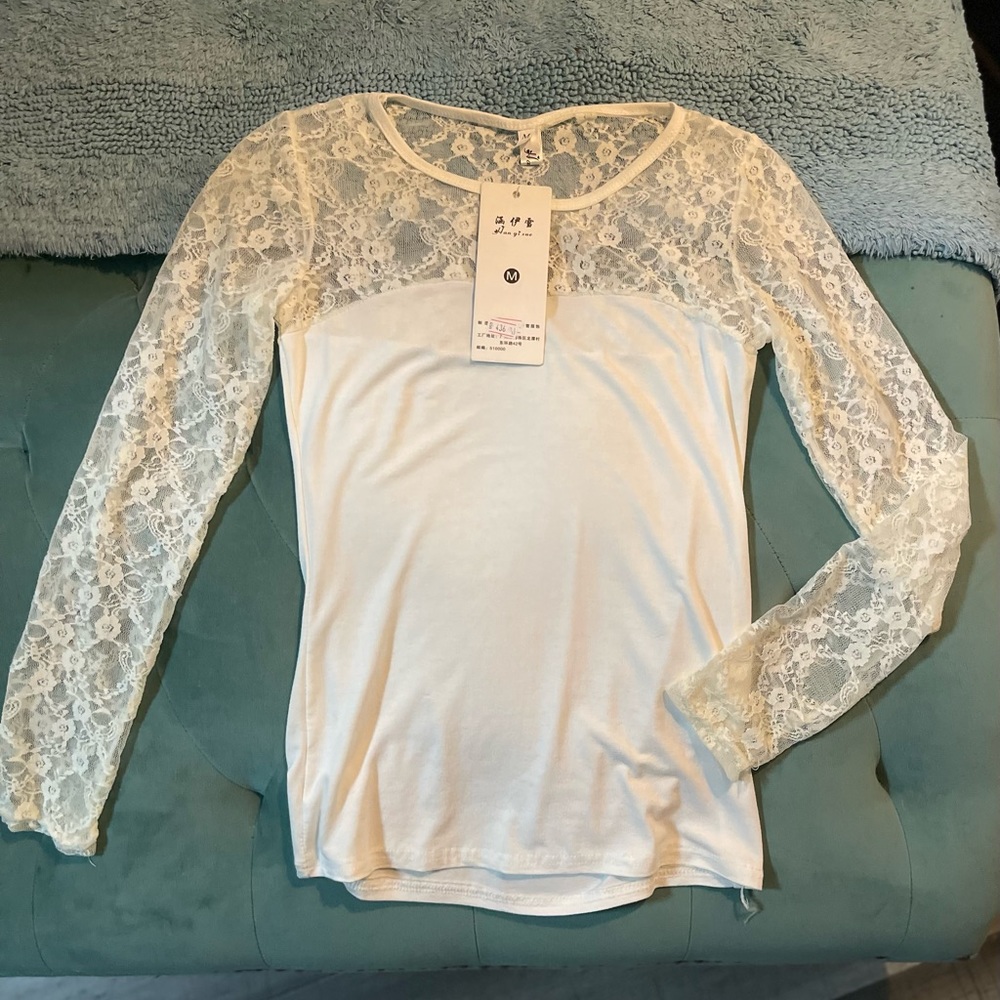 Winter White Lace Top